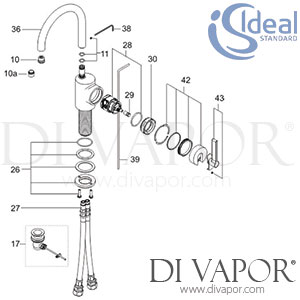 Ideal Standard Silver Basin Mixer Bathroom Tap Spare Parts - IDL DV 279